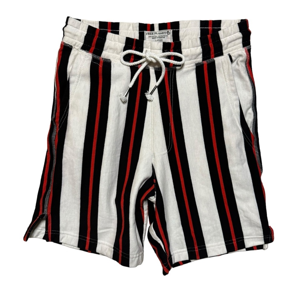 Free Planet Men's Striped Sweat Shorts Size Large